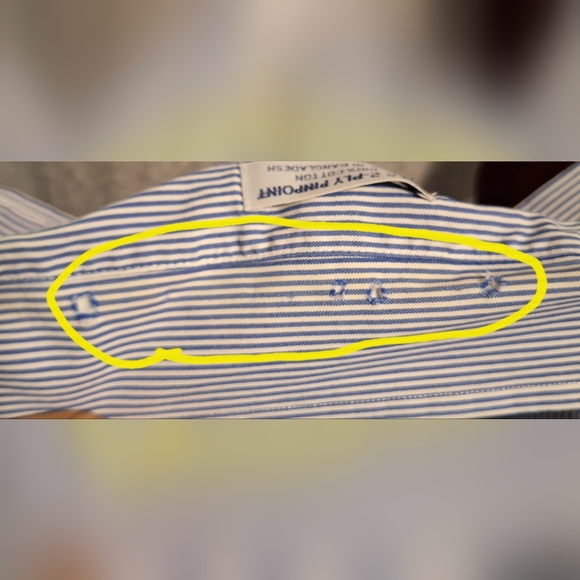 IZOD men's long sleeve button up shirt. Blue & white stripes. Size 18 XXL - Picture 4 of 6